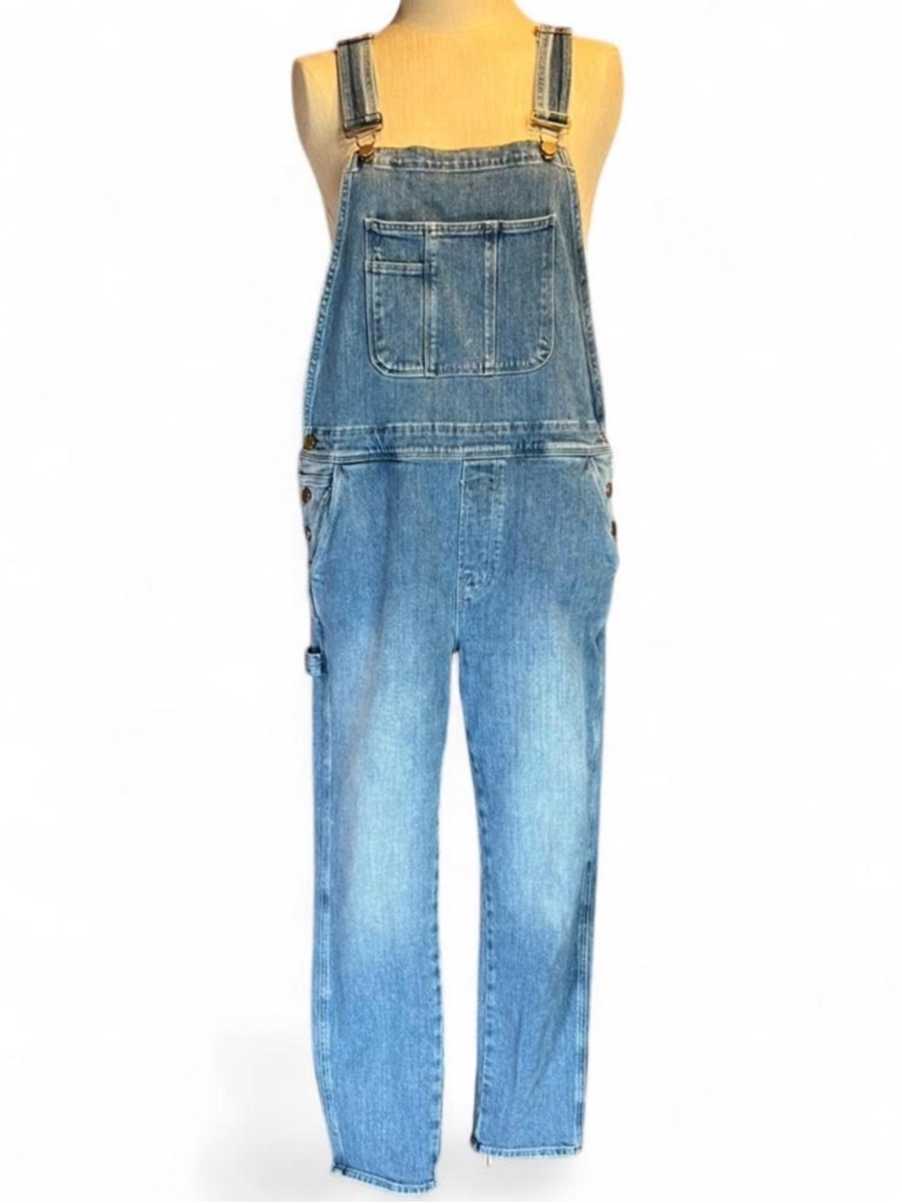💙Frame La Garconne Islet Designer Denim Blue Cropped Overalls